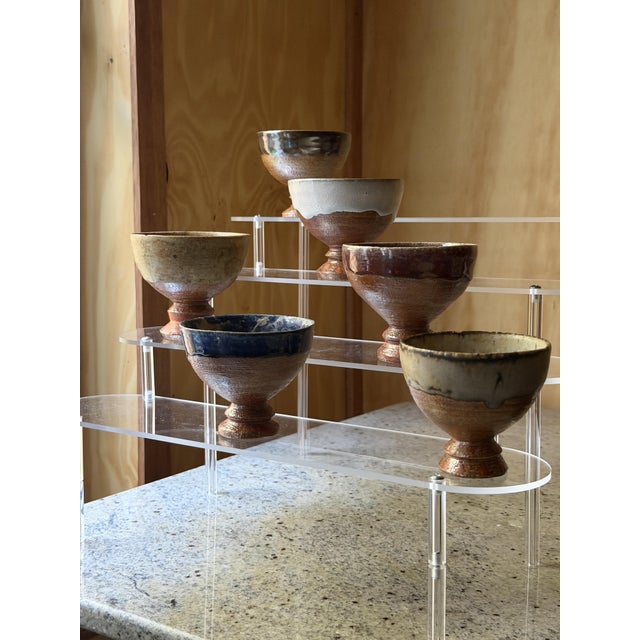 Brown Vintage Hand-Crafted Studio Ceramic Chawan Bowls, 1980s, Set of 6 For Sale - Image 8 of 15