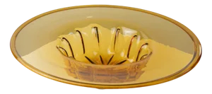 Vintage Amber Murano Glass Bowl with Ribbed Pattern, Italy, 1920s