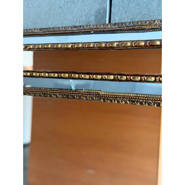 Glass Venetian Wall Mirror with Beveled Glass and Brass Accents, 1970s For Sale - Image 7 of 11