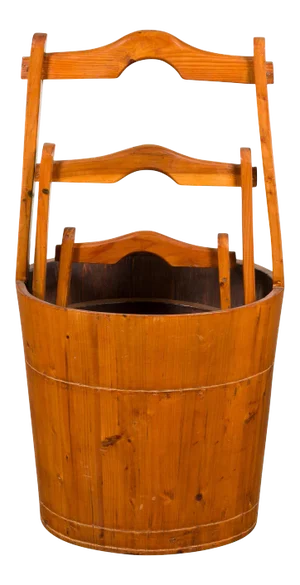 Chinese Vintage Grain Nested Baskets with Large Handles - Set of 3