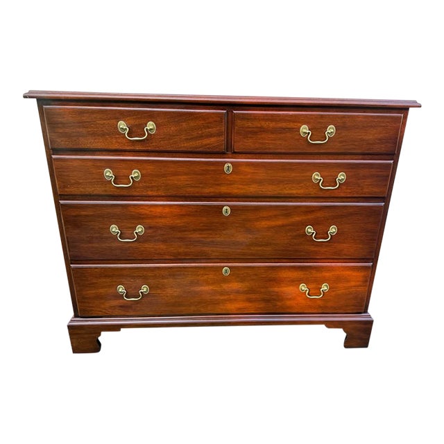 Late 20th Century Henkel Harris George III Mahogany Chest of Drawers For Sale