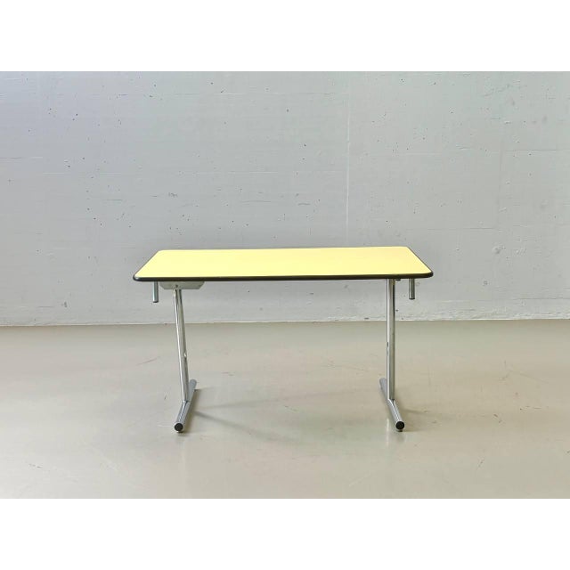 Industrial Yellow Folding Table from Kelko, 1980s For Sale - Image 3 of 14