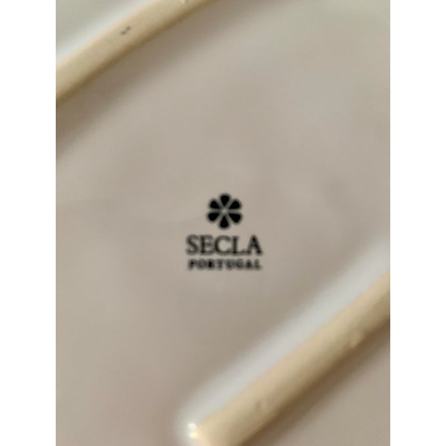 Vintage Secla Portugal Fish Plates & Platter - Set of 6 For Sale In Phoenix - Image 6 of 8