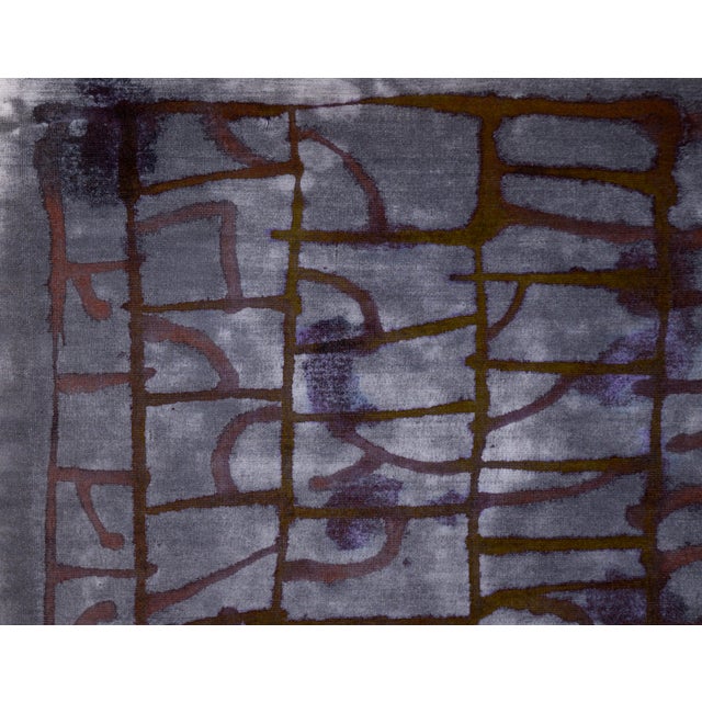 Abstract Expressionism Red Lattice - Abstract Composition on Linen by D. Whalen For Sale - Image 3 of 5