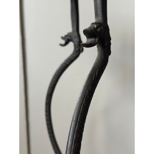 Late 19th Century Antique 1890s National Brass & Iron Works Ornate Victorian Cast Iron and Onyx Plant Stand For Sale - Image 5 of 16