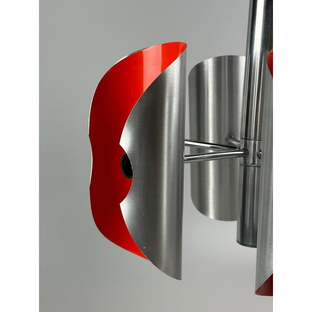 Space Age 6-Flame Sputnik Chandelier in Chromed Metal, 1970s For Sale - Image 15 of 18