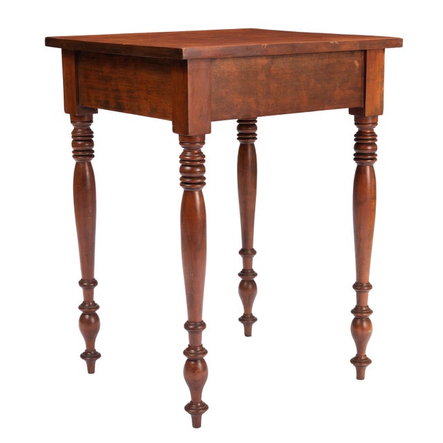 Upper Connecticut Valley Sheraton Curly Birch One-Drawer Stand, C. 1820 For Sale - Image 4 of 17