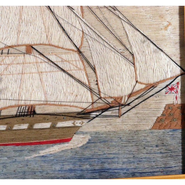 Textile British Sailor’s Woolwork of a British Clipper Ship For Sale - Image 7 of 7