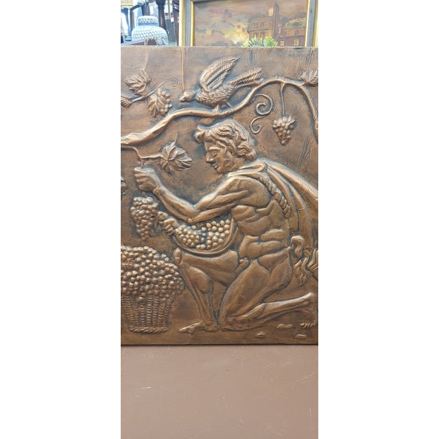 Metal Large Vintage Classical Copper Wall Art For Sale - Image 7 of 9