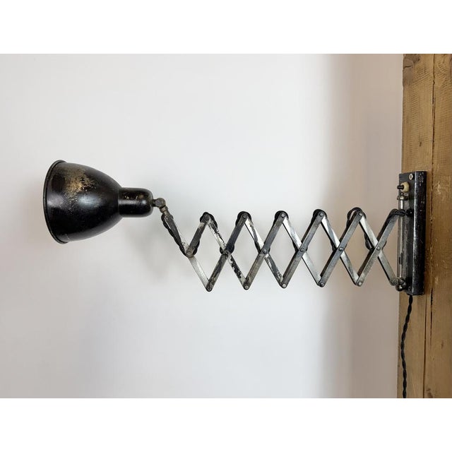 1950s Industrial Black Scissor Wall Lamp, 1950s For Sale - Image 5 of 18