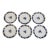 Antique Early 19th Century Chinese Export Blue and White Porcelain Dinner Plates With Grape Leaf Border - Set of 6 For Sale