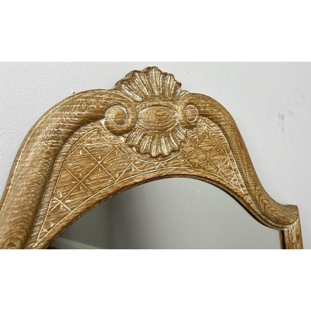 Vintage French Shabby Chic Mirror in Oak For Sale - Image 3 of 7