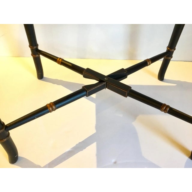 Vintage Traditional Porcelain and Bronze Tea Table For Sale - Image 4 of 7