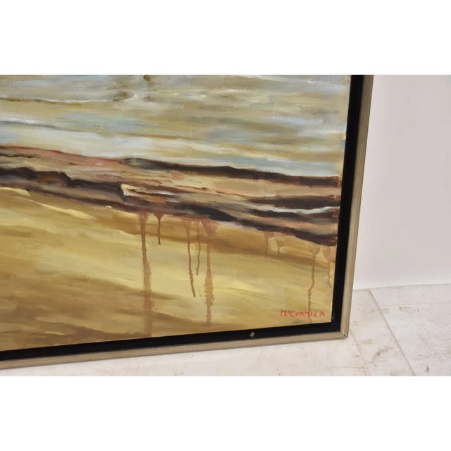 Textile Late 20th Century Harry McCormick , Oil on Canvas Beach Scene, Framed For Sale - Image 7 of 9