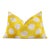 Luxury Silk Velvet Pillow 16x24 – Handmade Yellow Polka Dot Lumbar Cushion For Sale