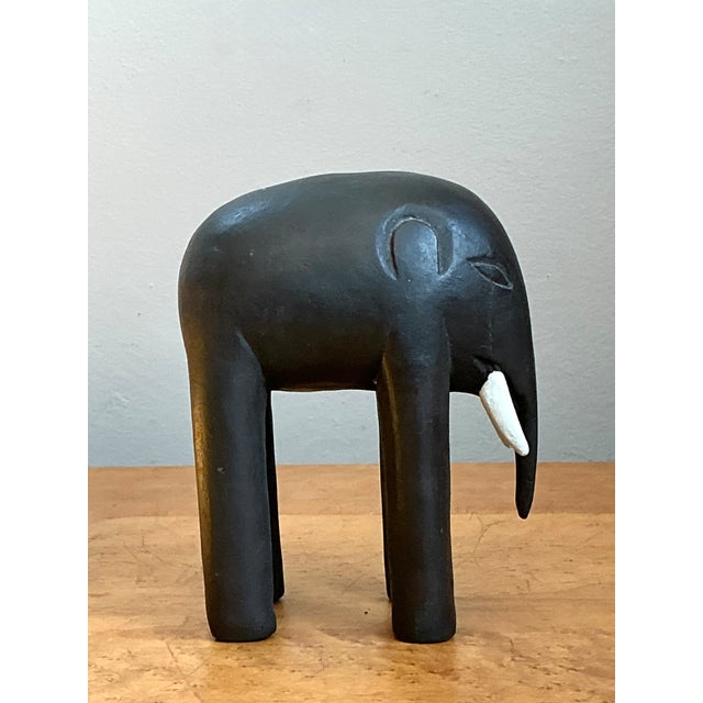 Vintage Wooden Elephant Figurine For Sale - Image 9 of 12