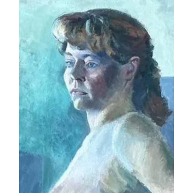 Vintage Original Nude Portrait Oil on Canvas For Sale - Image 12 of 12