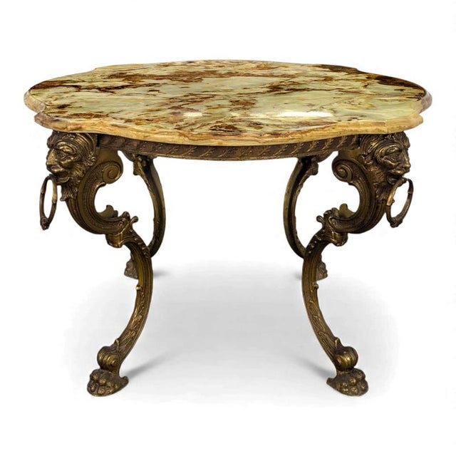 Brown Coffee Table in Bronze and Onyx For Sale - Image 8 of 8