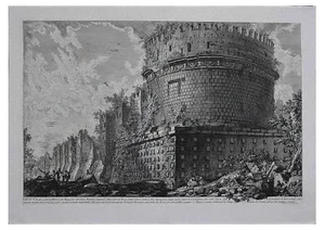 View of Mausoleo of Cecilia Metella - Original Etching by G. B. Piranesi - 1773 1773