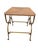 Italian Antique Italian Regency Foot Stool Bench Gold Gilt Wrought Iron Rush Seat For Sale - Image 3 of 12
