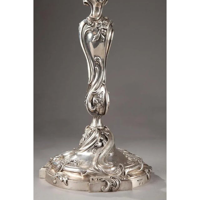 19th Century Silver Candelabra from Boin Taburet, Set of 2 For Sale - Image 6 of 18