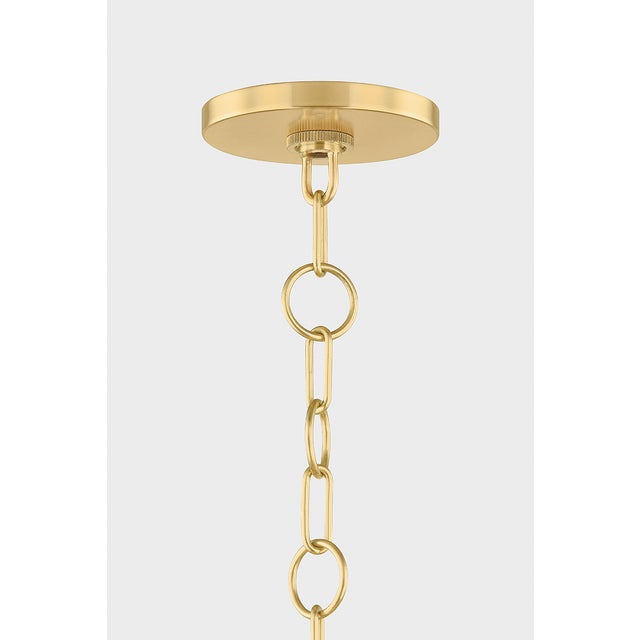 Boho Chic Mitzi Solie 22 in. 1 Light Pendant in Aged Brass Finish For Sale - Image 3 of 8