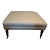 1990s Colefax & Fowler Fabric on Upholstered Ottoman with Turned Feet & Brass Casters For Sale