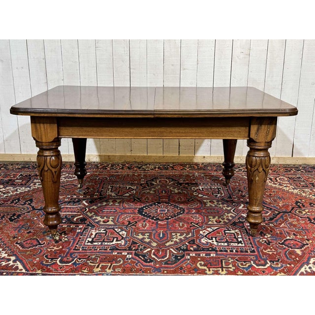 Wood Victorian English Mahogany Table with 3 Extension Leaves, 1950s For Sale - Image 7 of 18
