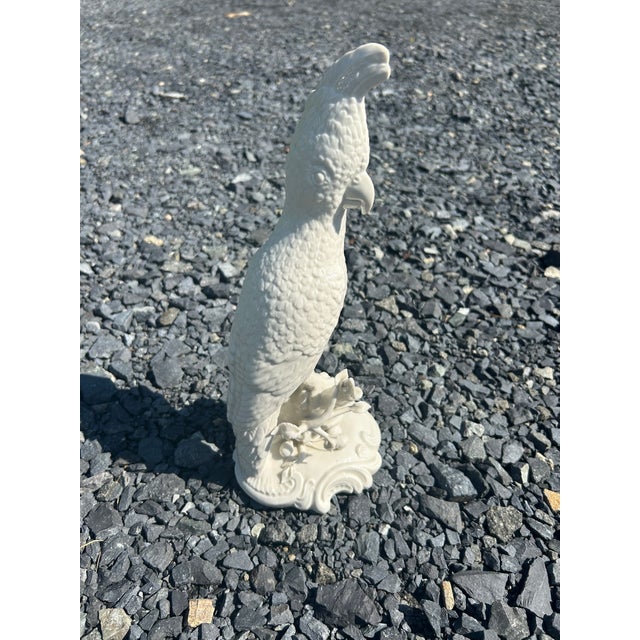 Mid-Century Modern White Ceramic Italian Cockatoo Bird Sculpture For Sale - Image 3 of 9