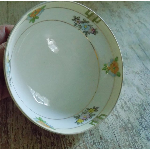 1920s Meito China Nippon Era Japanese Handpainted Finger Bowl For Sale - Image 4 of 7