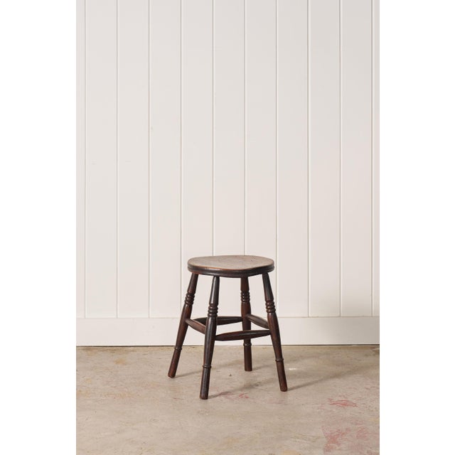 English 19th Century Oak Joint Stool With Stretchers For Sale - Image 3 of 6