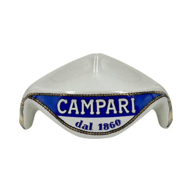 Vintage Campari Italy Dal 1860 Ashtray Ceramic Mid-Century 1960s For Sale - Image 12 of 12