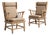 1970s Mid-Century Modern Brown Wood Pair of Club Chairs For Sale