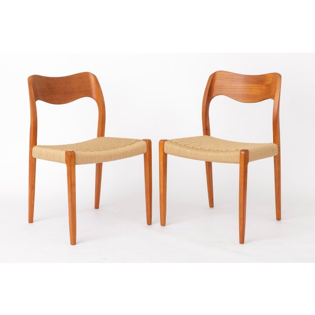 Wood Danish Model 71 Chairs in Teak by Niels Otto Møller for J.L. Møllers, Set of 8 For Sale - Image 7 of 17