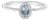 10K White Gold 5X3MM Oval Blue Aquamarine and Diamond Accent Halo Ring (I-J Color, I1-I2 Clarity) - Ring Size 5 For Sale