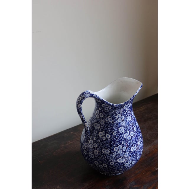 Early 20th Century Blue Calico Large Pitcher For Sale - Image 6 of 6