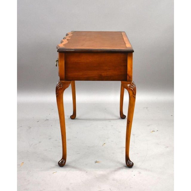 1910s Antique Queen Anne Style Walnut Writing Table, 1919 For Sale - Image 5 of 9