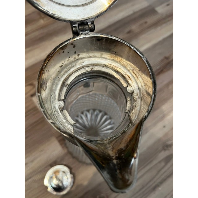 Vintage Cut Crystal and Silver Plated Claret Jug For Sale - Image 10 of 16