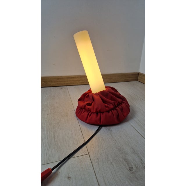 Cloche Table Lamps in Red and Black Fabric by De Pas Durbino & Lomazzi for Sirrah, 1982, Set of 2 For Sale - Image 13 of 18