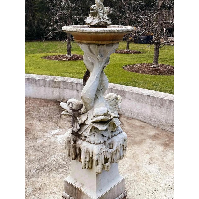 Antique Italian Carrara Marble Fountain For Sale - Image 4 of 7