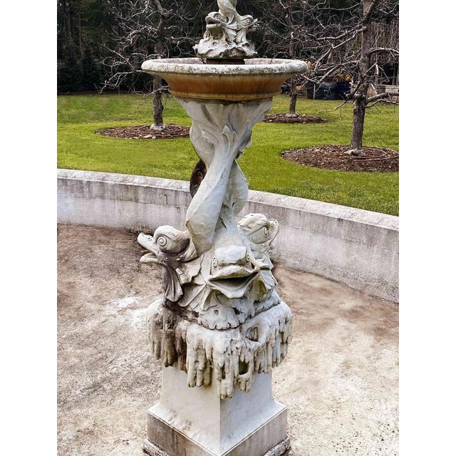 Antique Marble Fountain - Italian Carrara Marble For Sale - Image 4 of 7