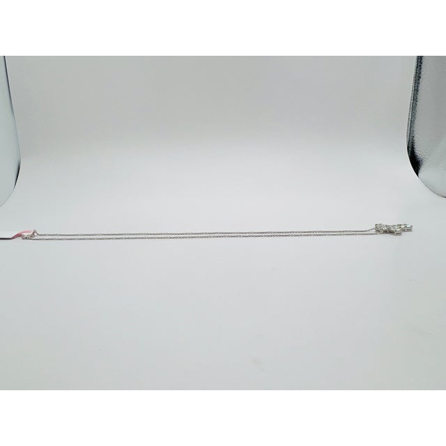 2020s Gia Emerald Cut White Diamond Cross Pendant Necklace in 18k White Gold For Sale - Image 5 of 6