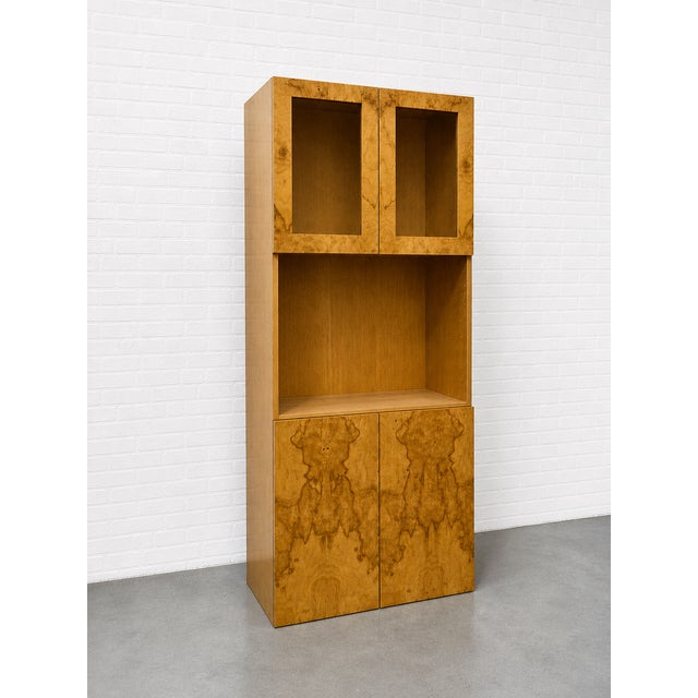 Mid-Century Modern Mid Century Modern Burl Wood Bar Cabinet | Vintage Display Cabinet | Liquor Cabinet, C. 1970’s For Sale - Image 3 of 13