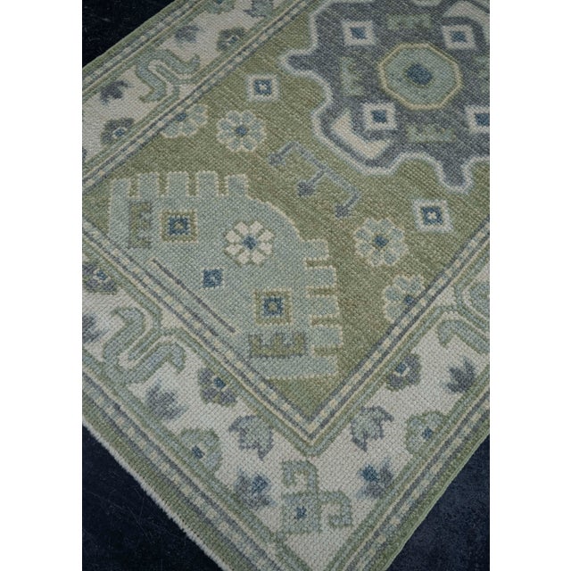 Turkish Oushak Rug 3' x 12'3" #19225 For Sale In Houston - Image 6 of 8