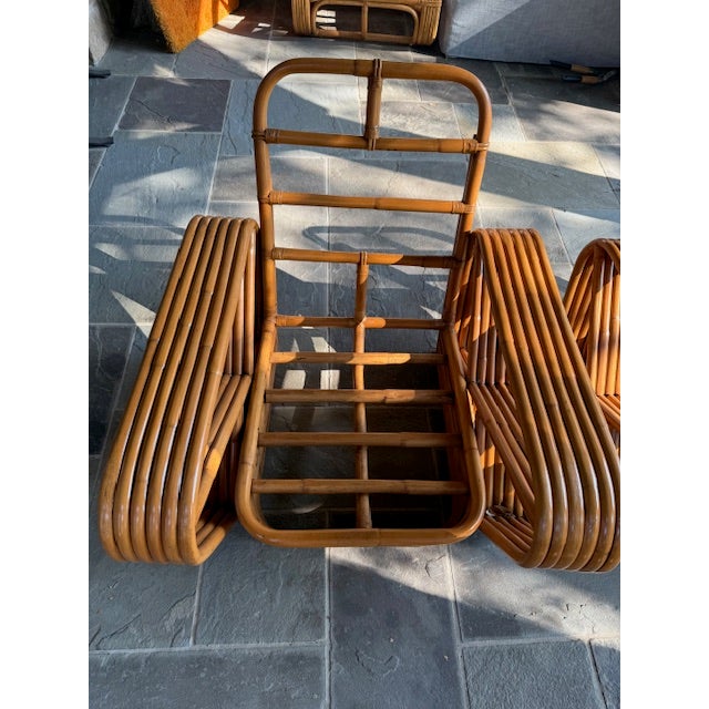Large Rare Lot - Vintage Paul Frankl by Kane Kraft Pretzel Rattan Six-Strand 7-Piece Set! For Sale In Dallas - Image 6 of 18