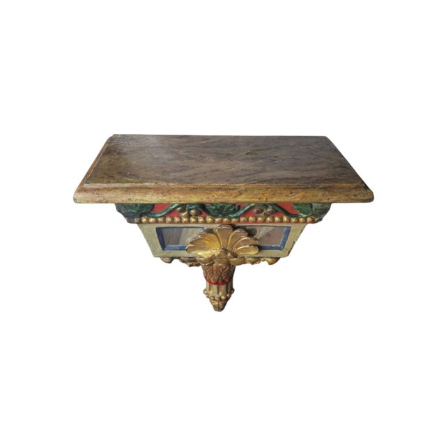 18th Century Venetian Polychrome Wall Consoles, Set of 4 For Sale - Image 4 of 14