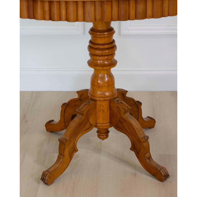 Wood Swedish 19th Century Solid Birch Oval Occasional Table For Sale - Image 7 of 11