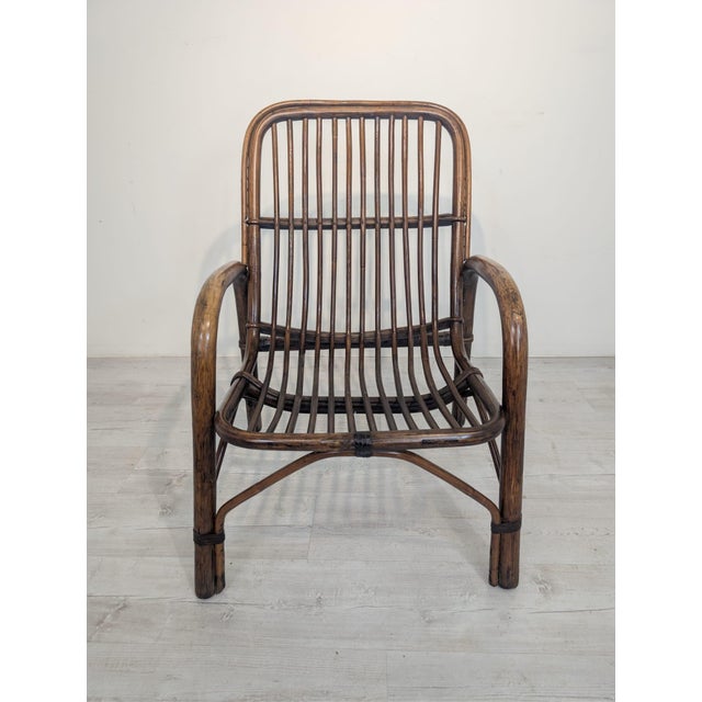 1970s Vintage Italian Bamboo Armchair, 1970s For Sale - Image 5 of 18