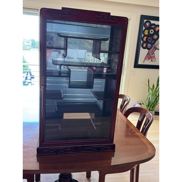 Mid 20th Century Chinese Rosewood Curio Display Cabinet For Sale - Image 12 of 16
