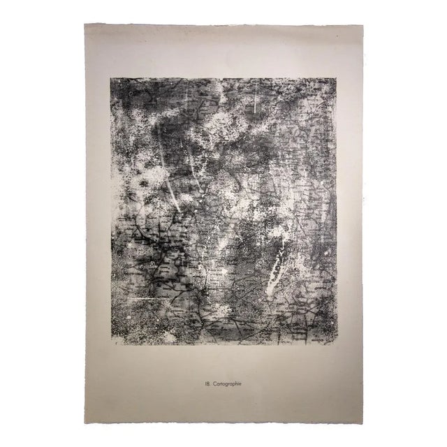 Cartographie is an original B/W lithograph realized by the French founder of Art Brut, Jean Dubuffet Very good condition....